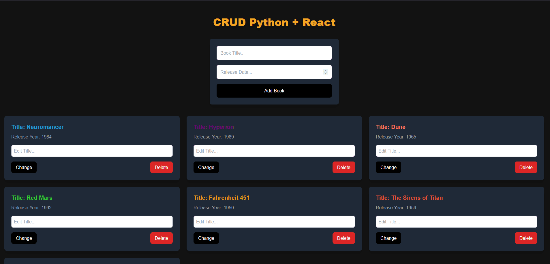 React Django CRUD Application