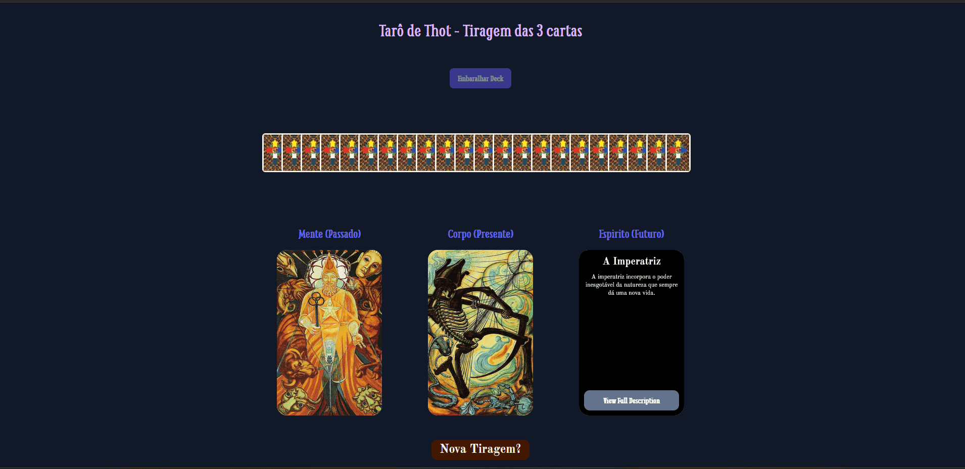 Thot Tarot NextJS Reader 🧙‍♂️🤘