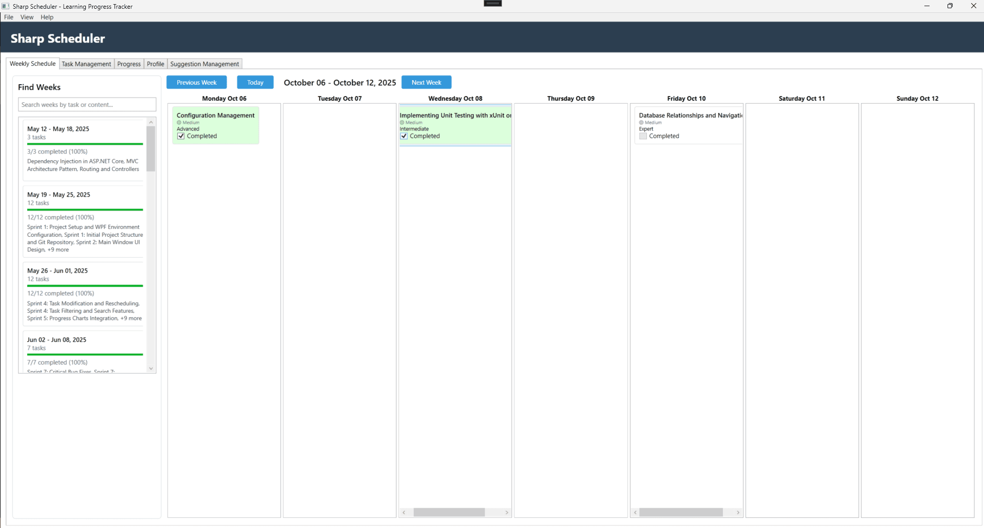 C# WPF Scheduler & Learning Progress Tracker with Gemini AI Integration