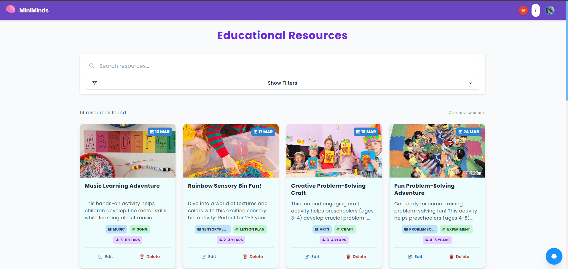 Mini-Minds: AI-Powered Preschool Learning Resource Platform