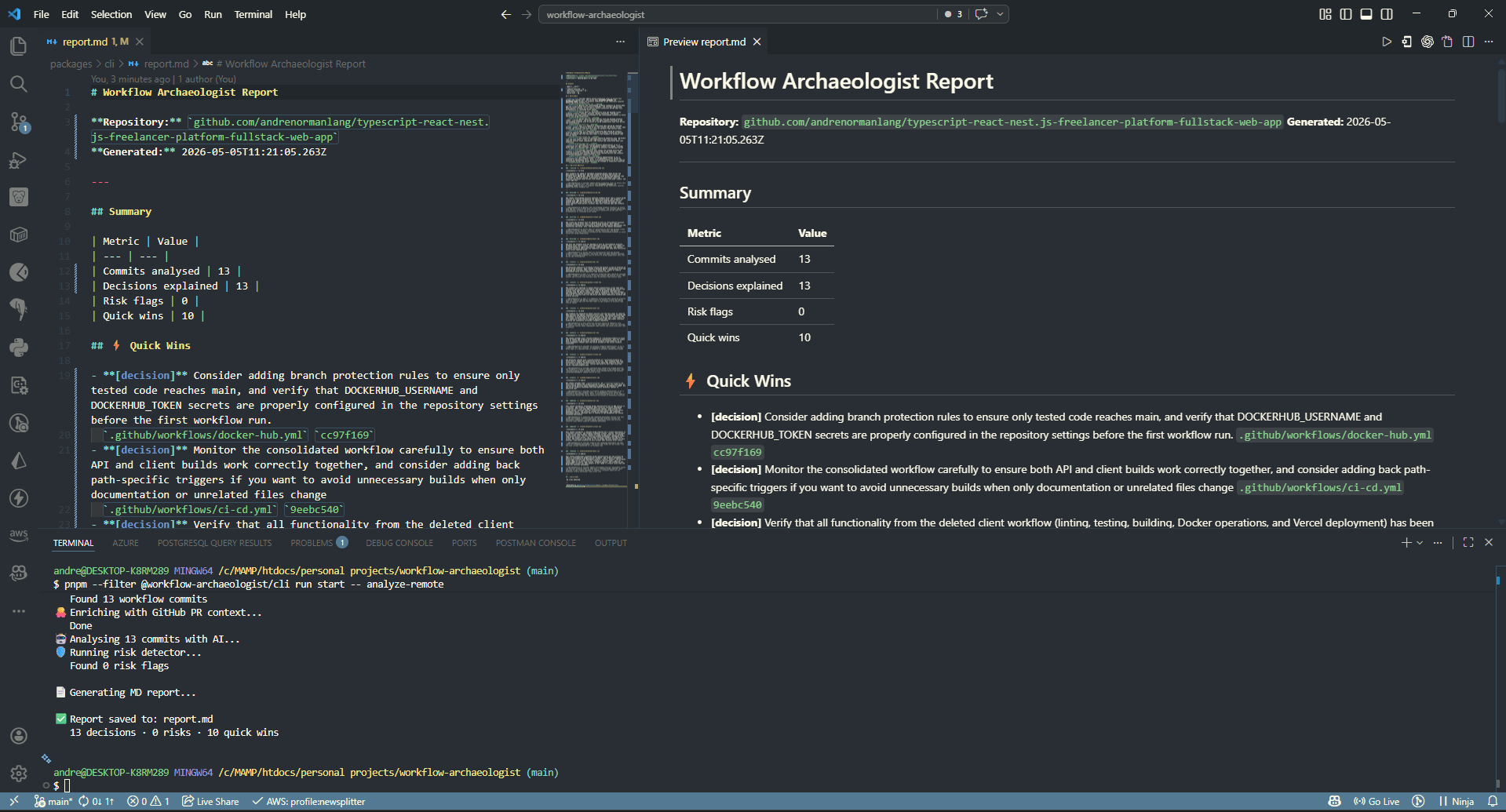 Workflow Archaeologist — CI/CD History Analysis Engine